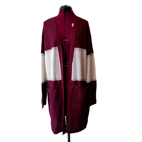 Sanctuary Womens Cardigan Size Large Multicolor Pockets Color block Open… - Picture 1 of 6